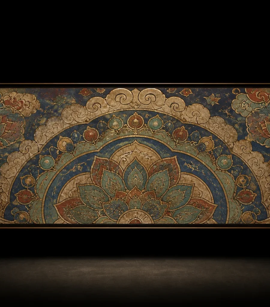 Lotus and Cloud Mural Fragment · concept display
